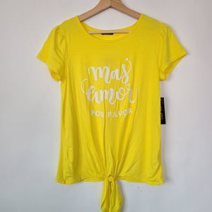 🌵 Ava James Mas Amor Por Favor Yellow Tee - Size PS